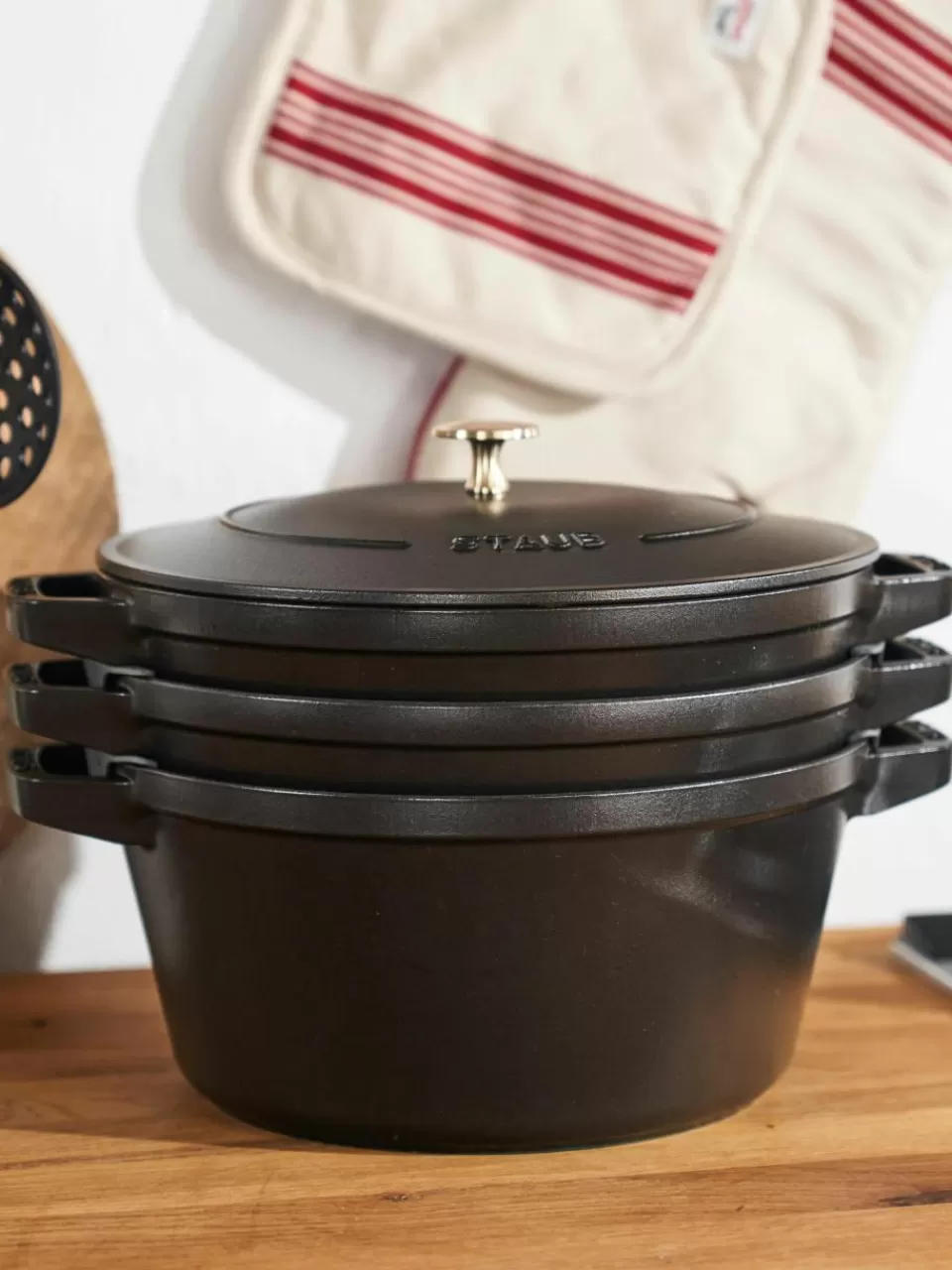 Staub Kookpotten La Cocotte uit gietijzer, set van 3 | Kookpannen | Kookpannen