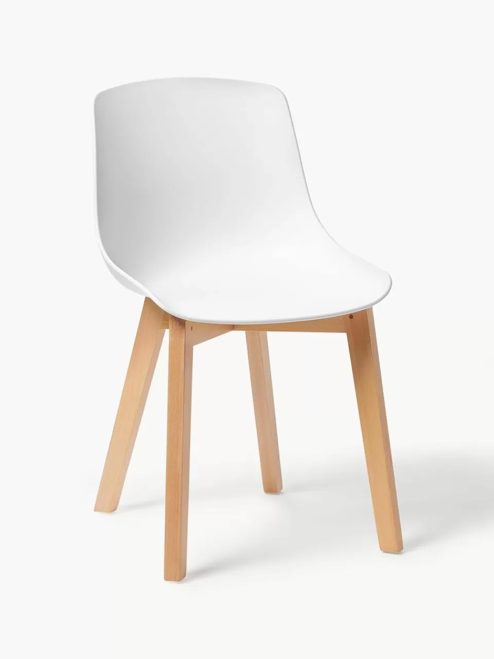 Westwing Collection Kunststoffen stoelen Dave met houten poten, 2 stuks | Stoelen