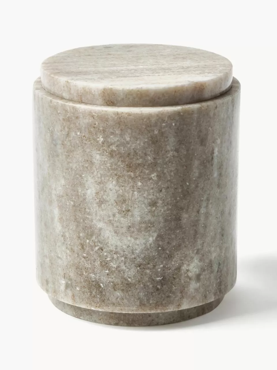 Westwing Collection Marmeren opbergpot Simba, H 12 cm | Badkamer Opbergers | Decoratie