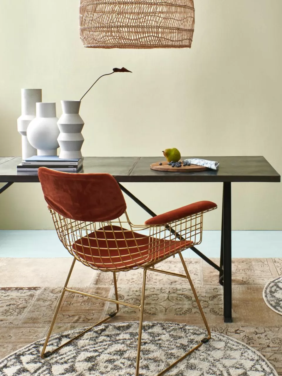 HKLIVING Metalen armstoel Wire | Stoelen | Stoelen Met Armleuning