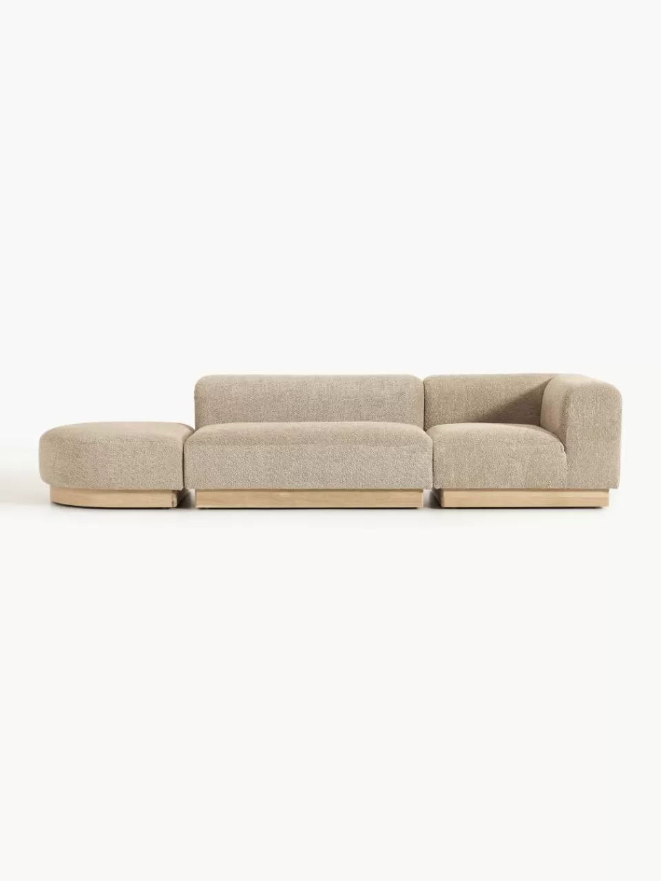 Westwing Collection Modulaire chaise longue Natalie van teddy-bouclé | Modulaire Kledingkasten | Banken