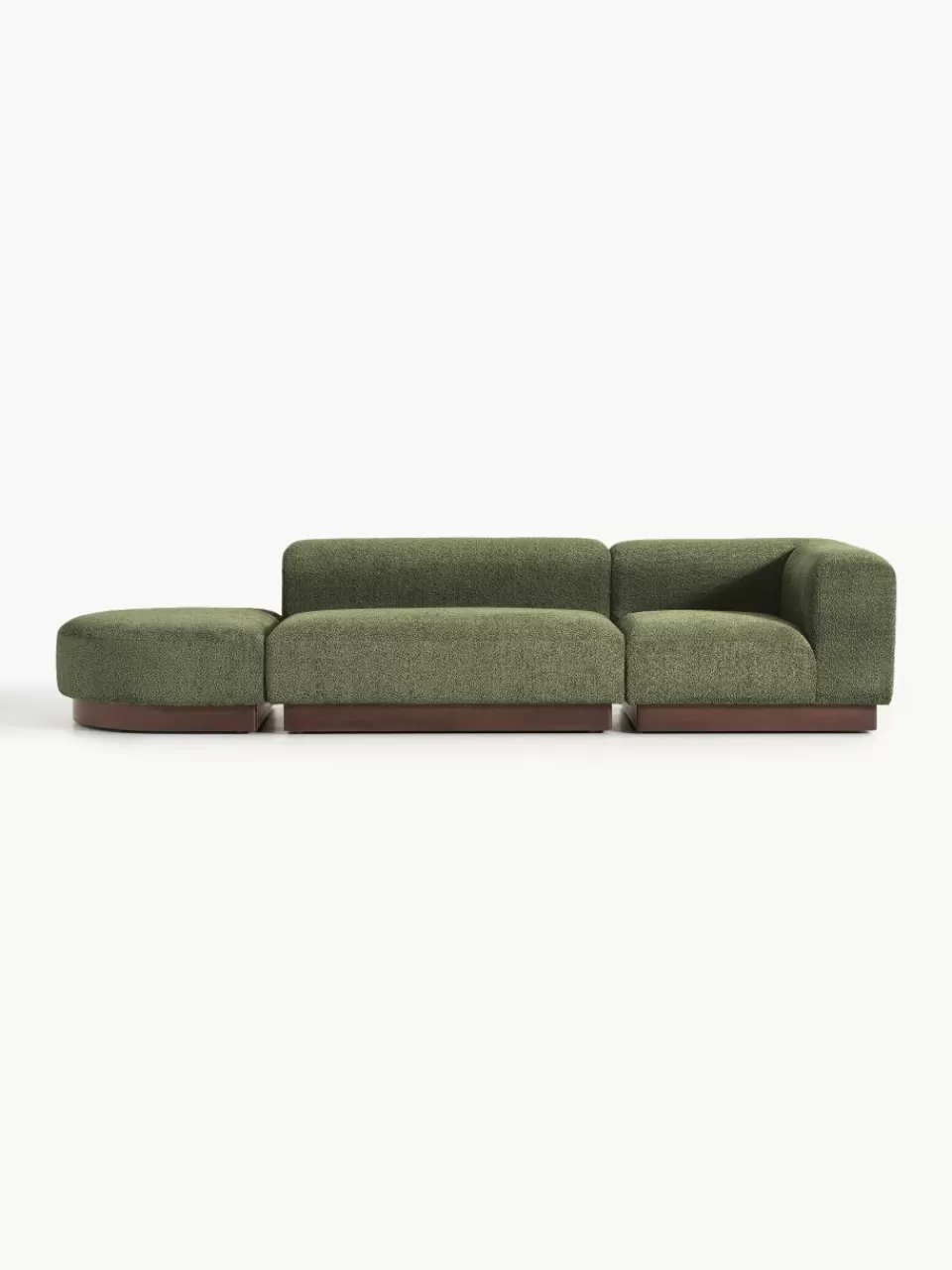 Westwing Collection Modulaire chaise longue Natalie van teddy-bouclé | Modulaire Kledingkasten | Banken