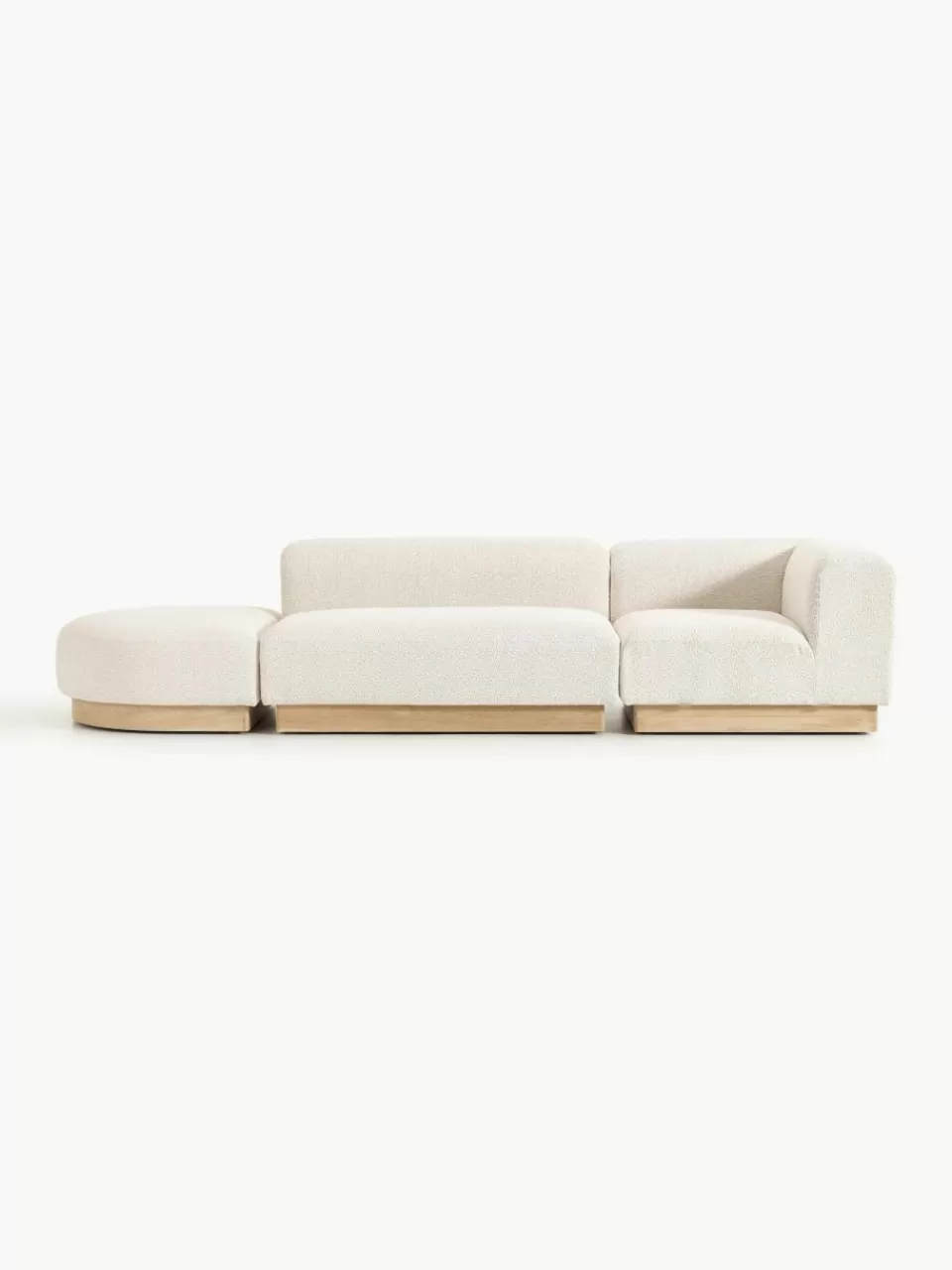 Westwing Collection Modulaire chaise longue Natalie van teddy-bouclé | Modulaire Kledingkasten | Banken