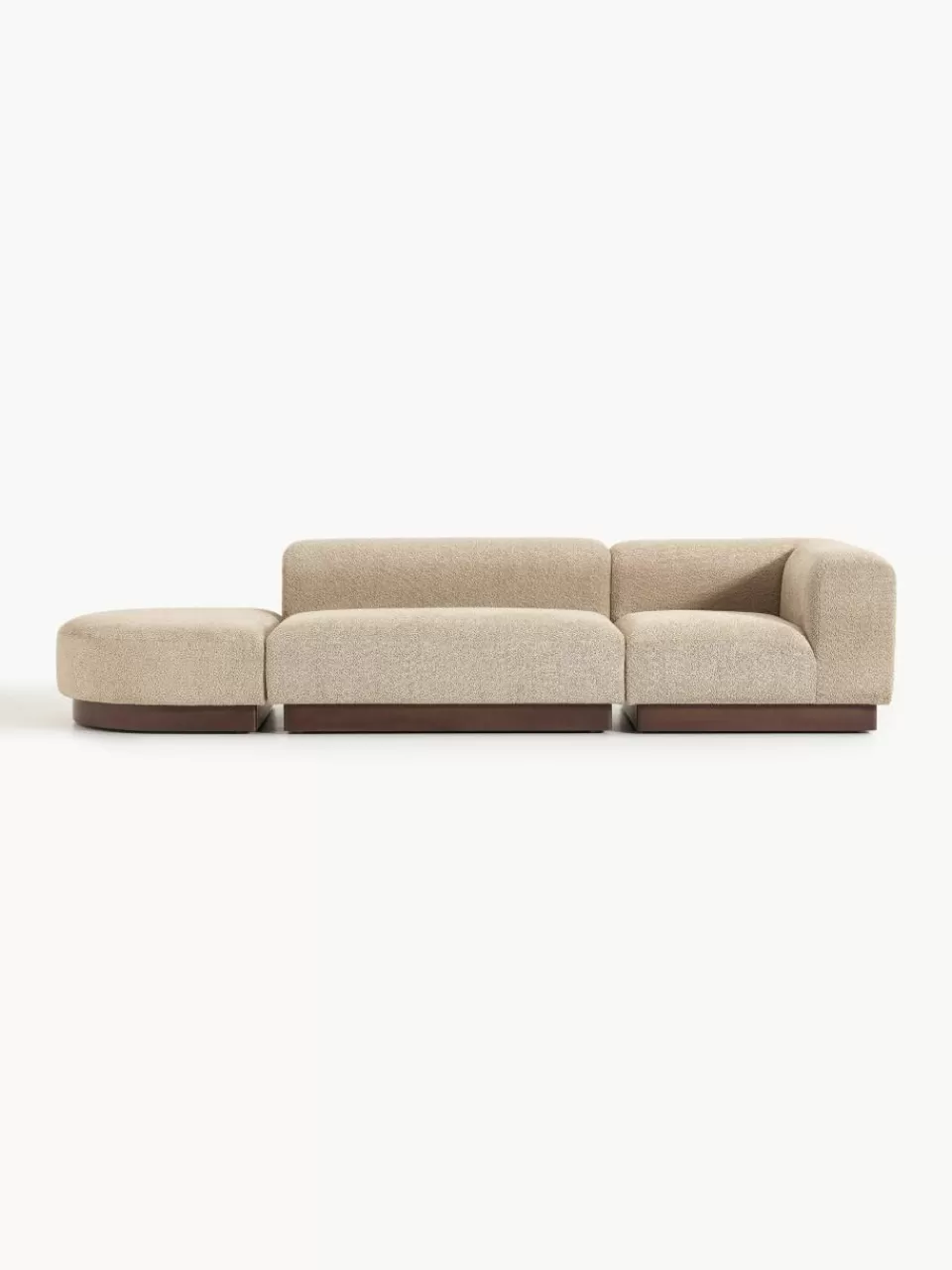 Westwing Collection Modulaire chaise longue Natalie van teddy-bouclé | Modulaire Kledingkasten | Banken