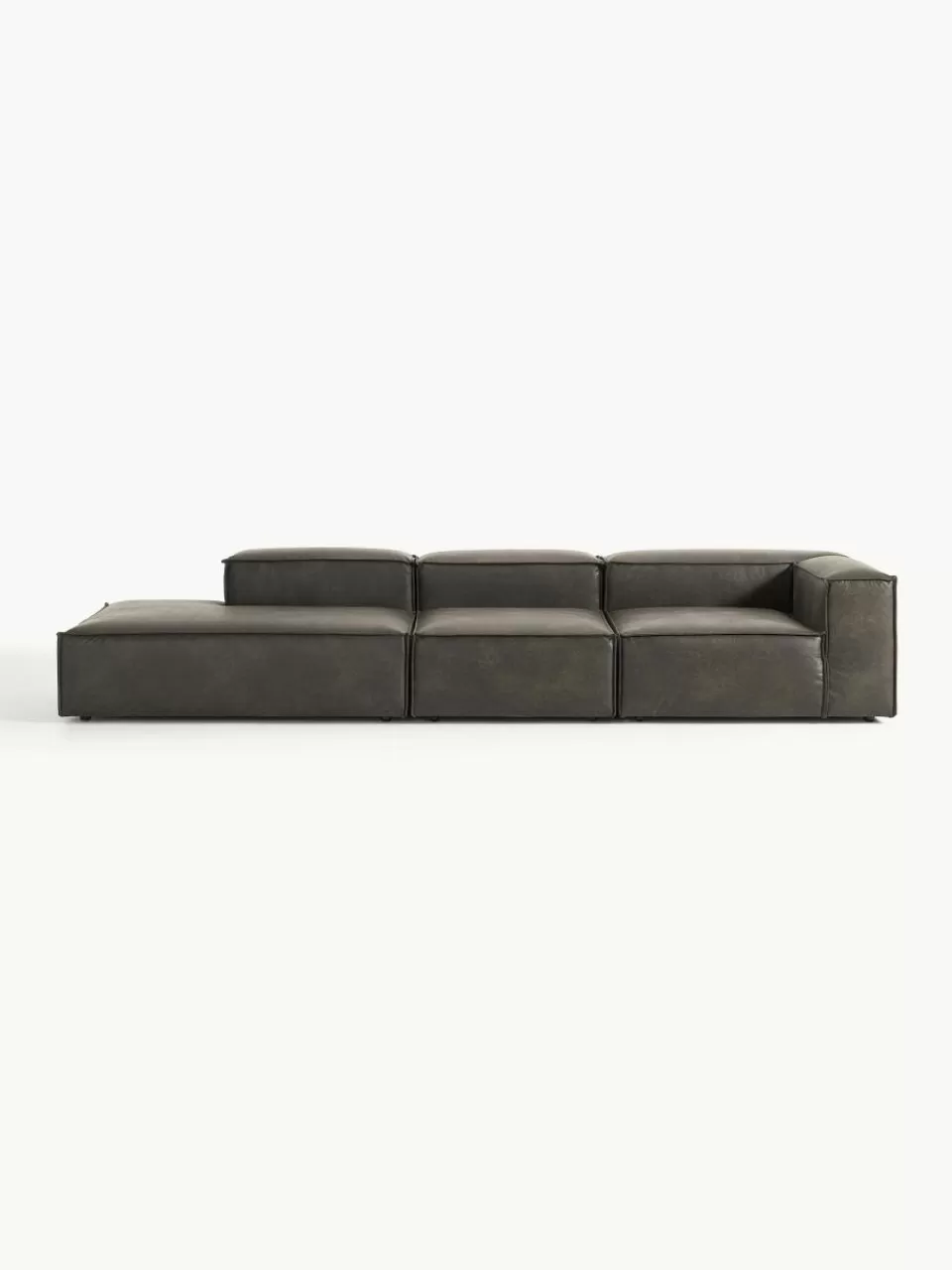 Westwing Collection Modulaire XL chaise longue Lennon van gerecycled leer | Modulaire Kledingkasten | Banken