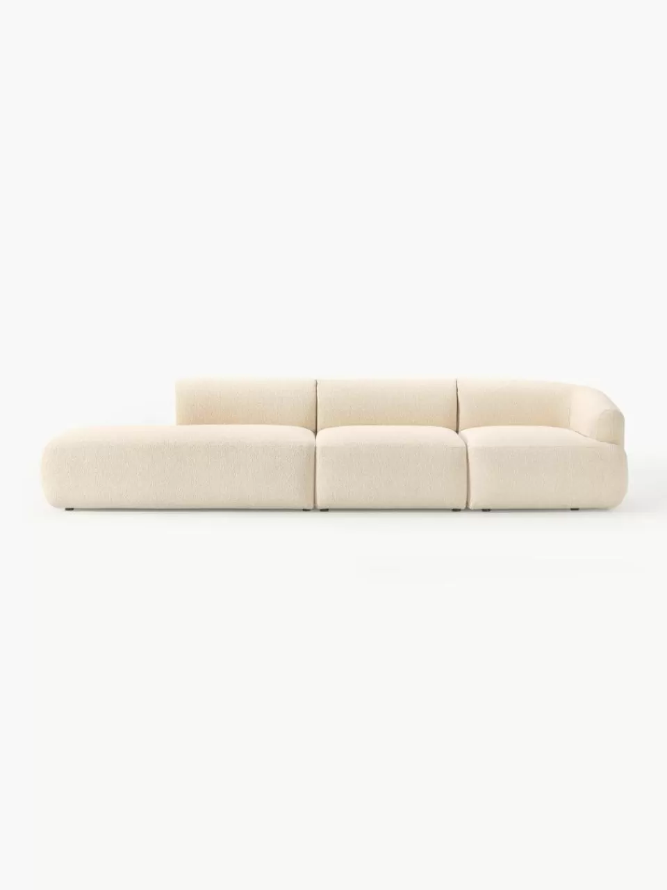 Westwing Collection Modulaire XL chaise longue Sofia van bouclé stof | Modulaire Kledingkasten | Banken