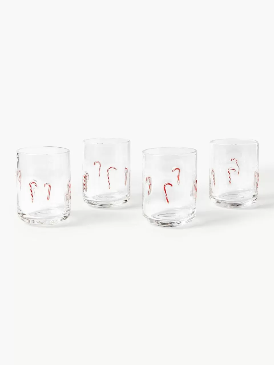 Westwing Collection Mondgeblazen waterglazen Candy, 4 stuks | Waterglazen | Servies