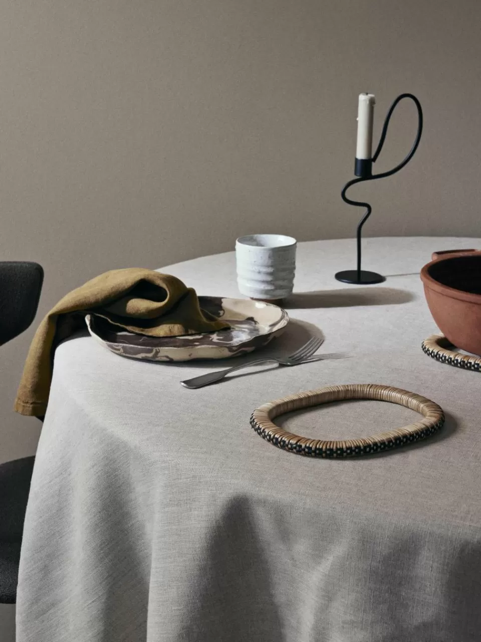 ferm LIVING Onderzetter Weave van rotan en mangohout, 2-delig | Onderzetters | Servies