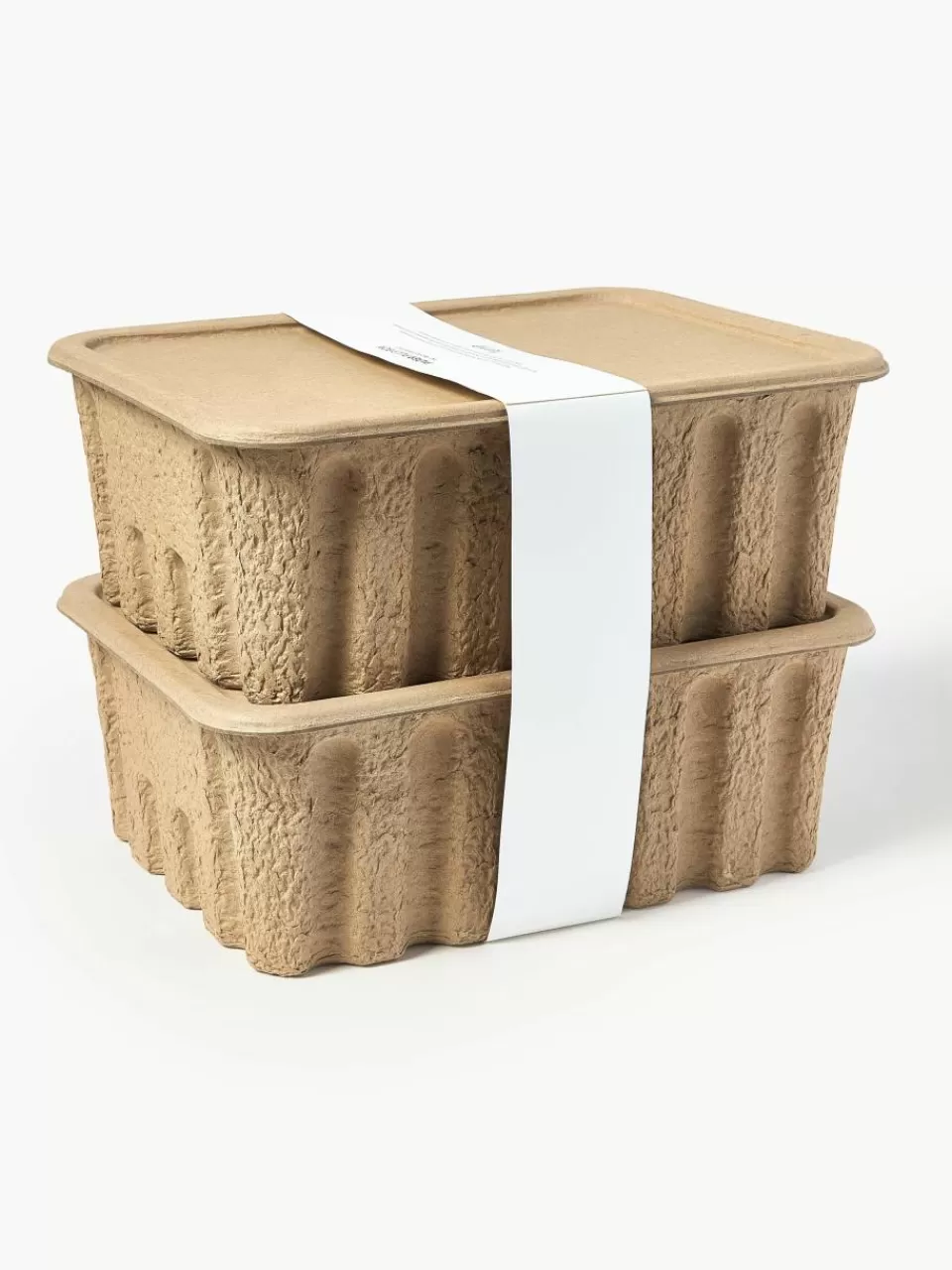 ferm LIVING Opbergdozen Pulp van papierpulp, D 30 cm, 2 stuks | Opbergdozen & -Boxen | Decoratie