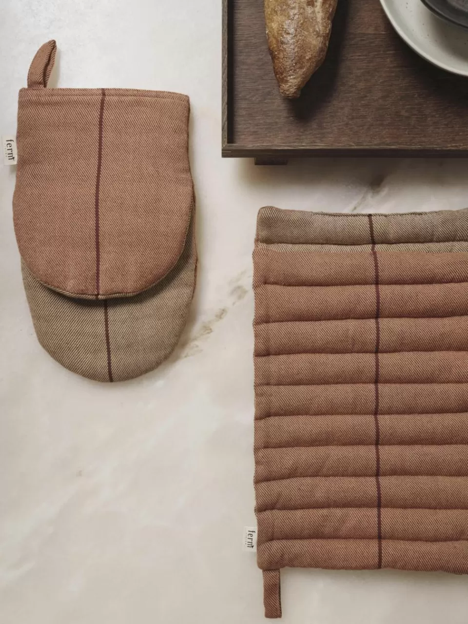 ferm LIVING Pannenlappen Ito van biokatoen, 2 stuks | Keukentextiel | Keukentextiel