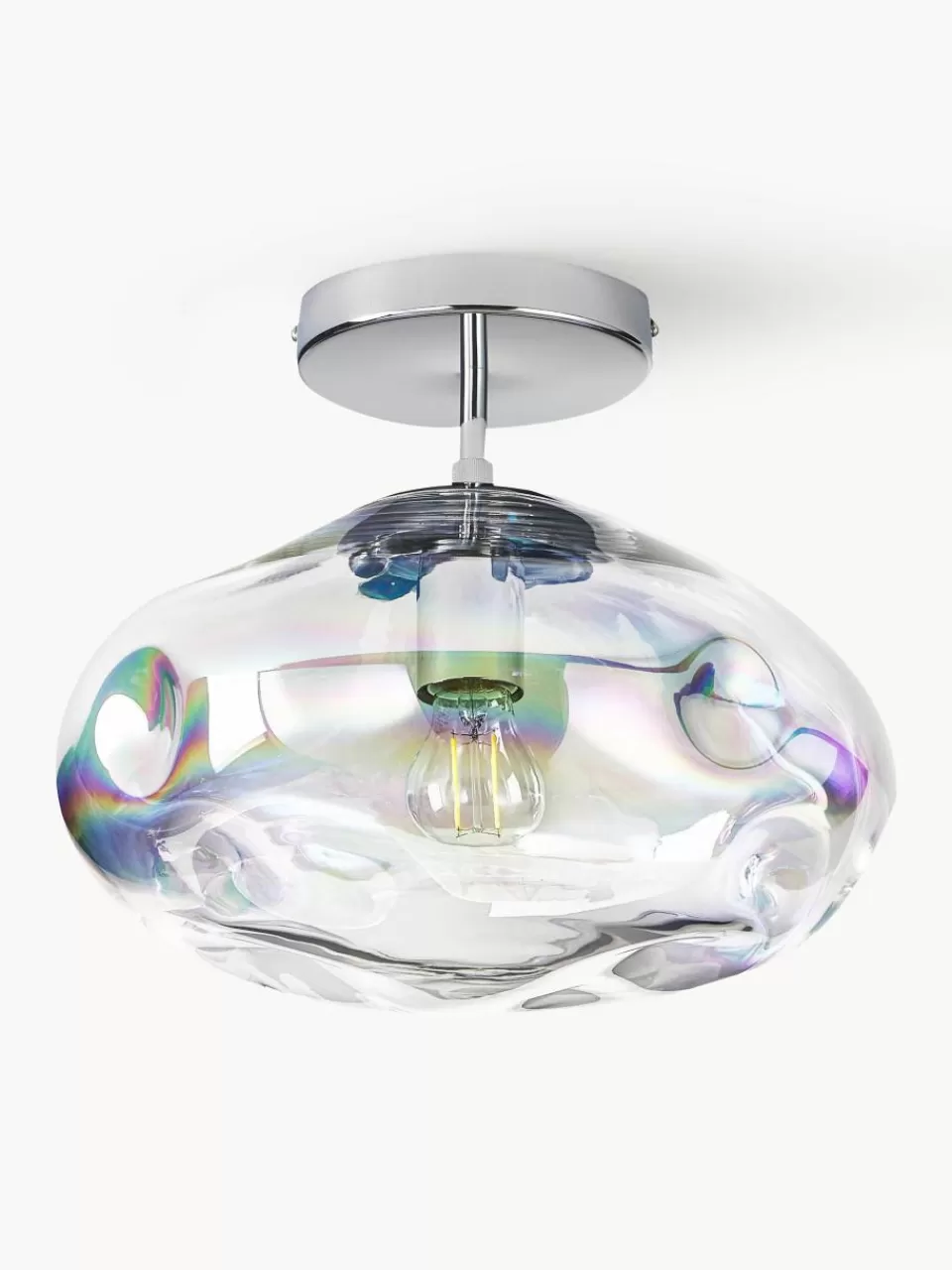 Westwing Collection Plafondlamp Amora van iriserend glas | Plafondlampen | Plafondlampen