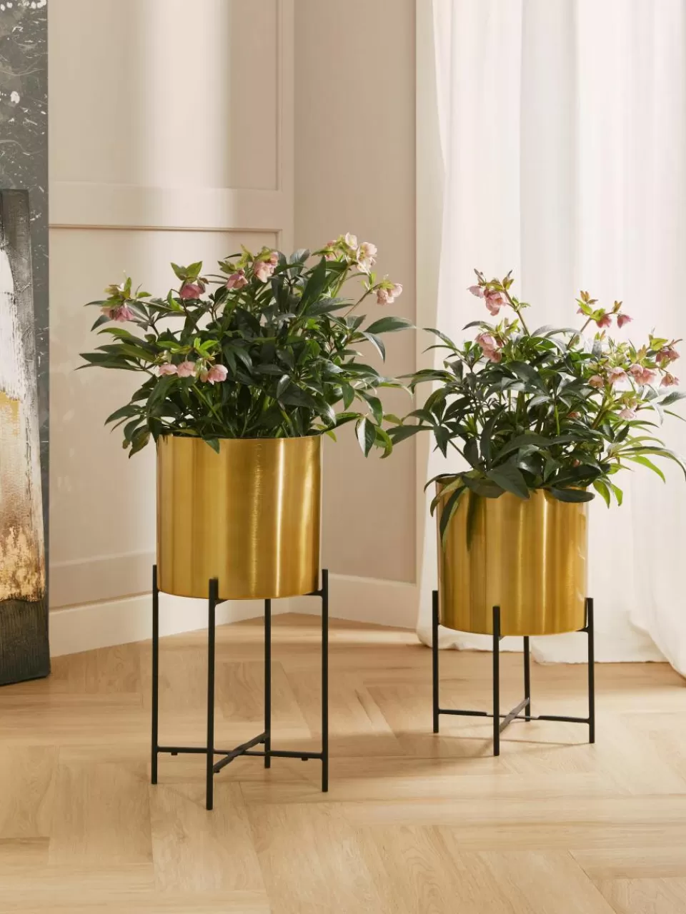 Westwing Collection Plantenpotten Mina van metaal, set van 2 | Plantenbakken | Decoratie