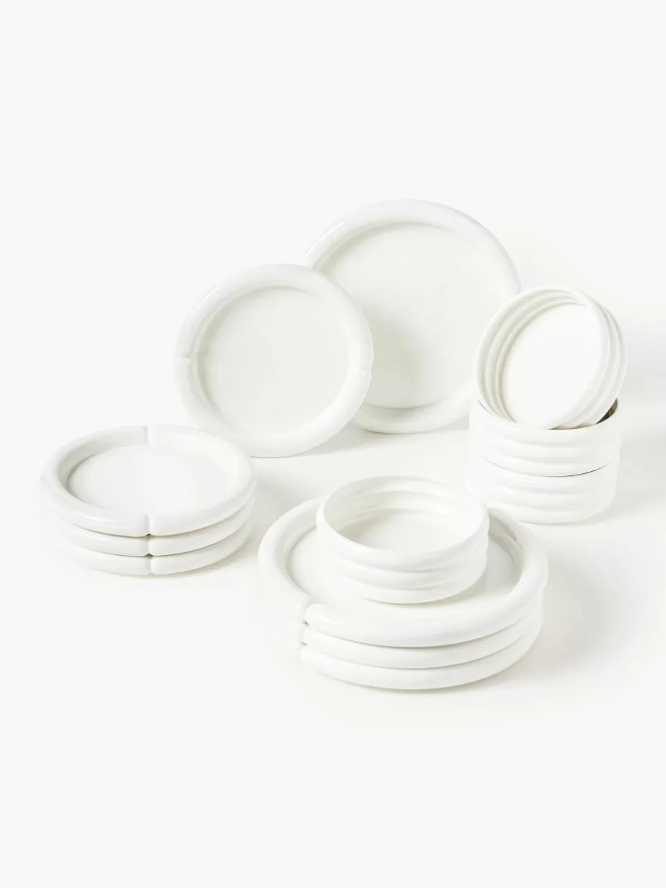 Westwing Collection Porseleinen serviesset Maira, 4 personen (12-delig) | Servies | Serviessets