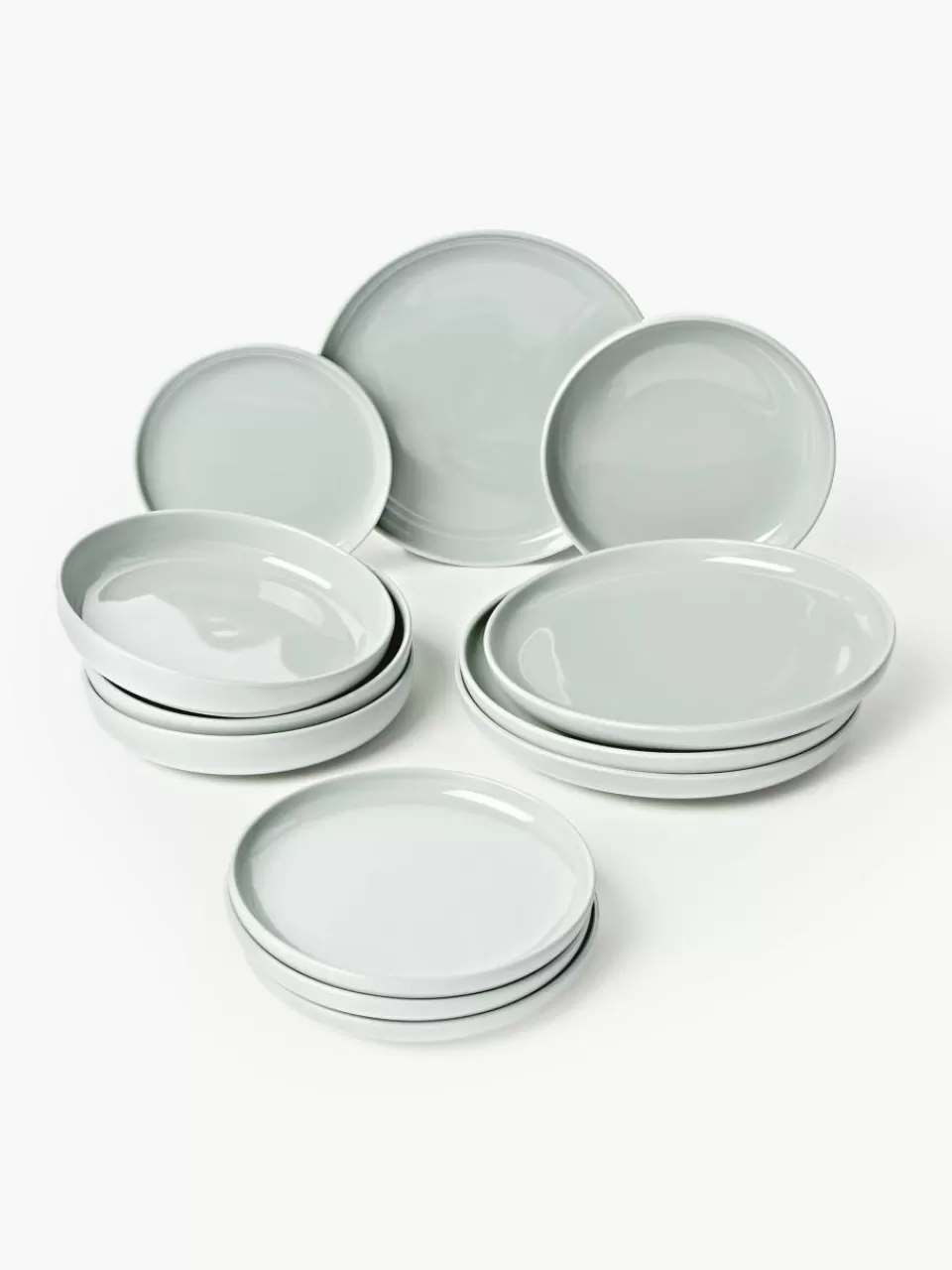 Westwing Collection Porseleinen serviesset Nessa, 4 personen (12-delig) | Servies | Serviessets