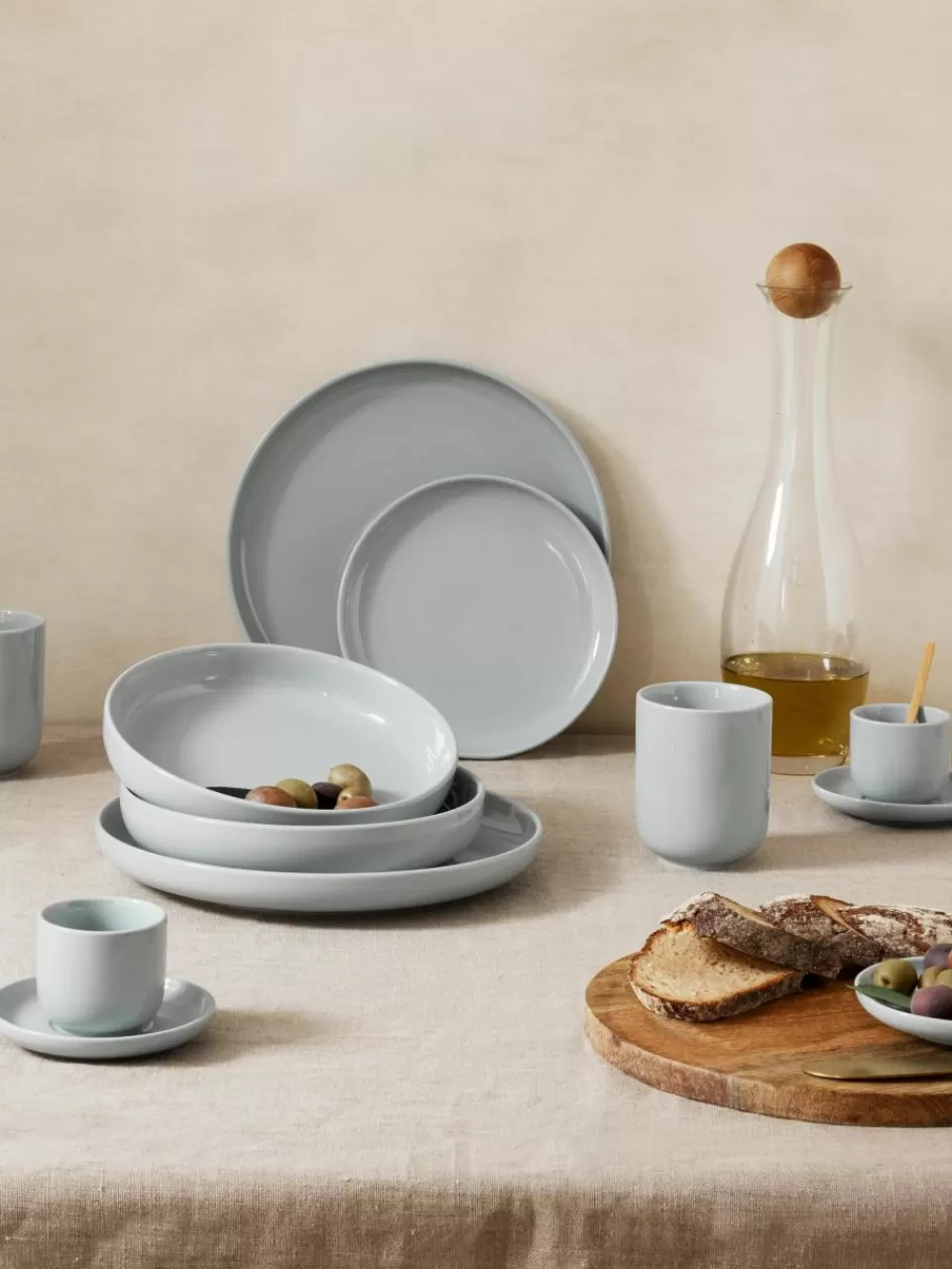 Westwing Collection Porseleinen serviesset Nessa, 4 personen (12-delig) | Servies | Serviessets