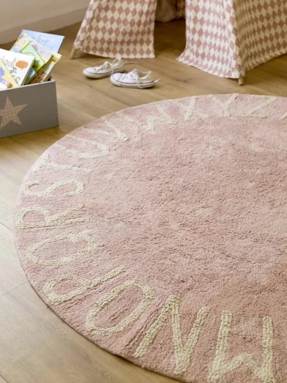 Lorena Canals Rond kindervloerkleed ABC met lettermotief | Kindervloerkleden | Kindervloerkleden