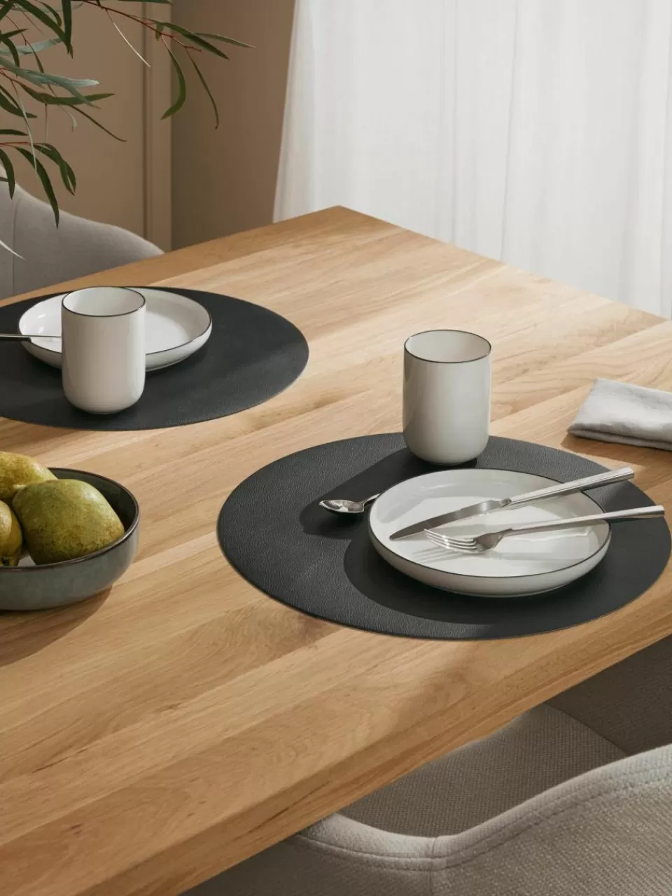 ASA Selection Ronde kunstleren placemats Pik, 2 stuks | Servies | Placemats