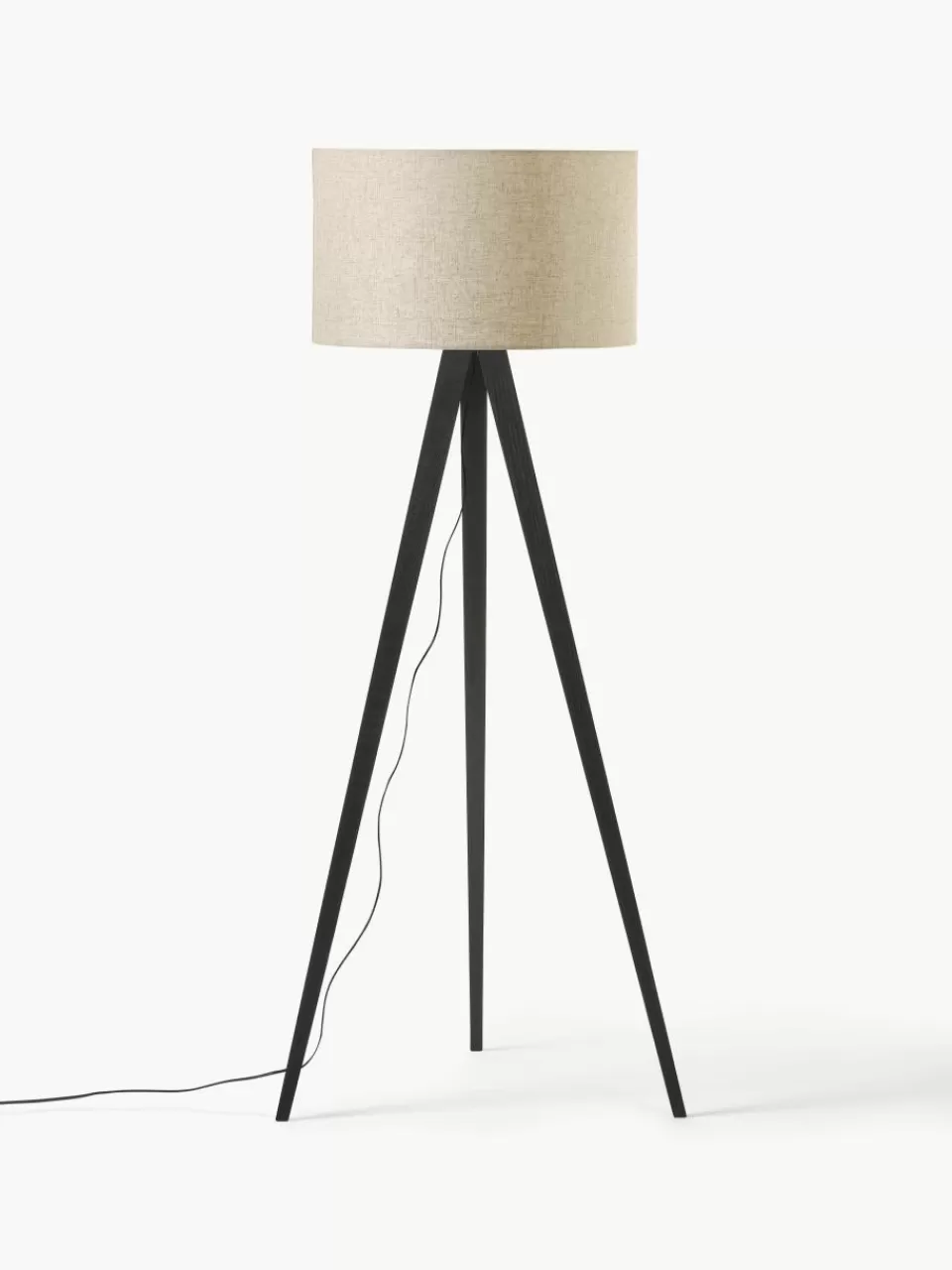 Westwing Collection Tripod vloerlamp Jake van massief hout | Staande Lampen | Tripod Lampen