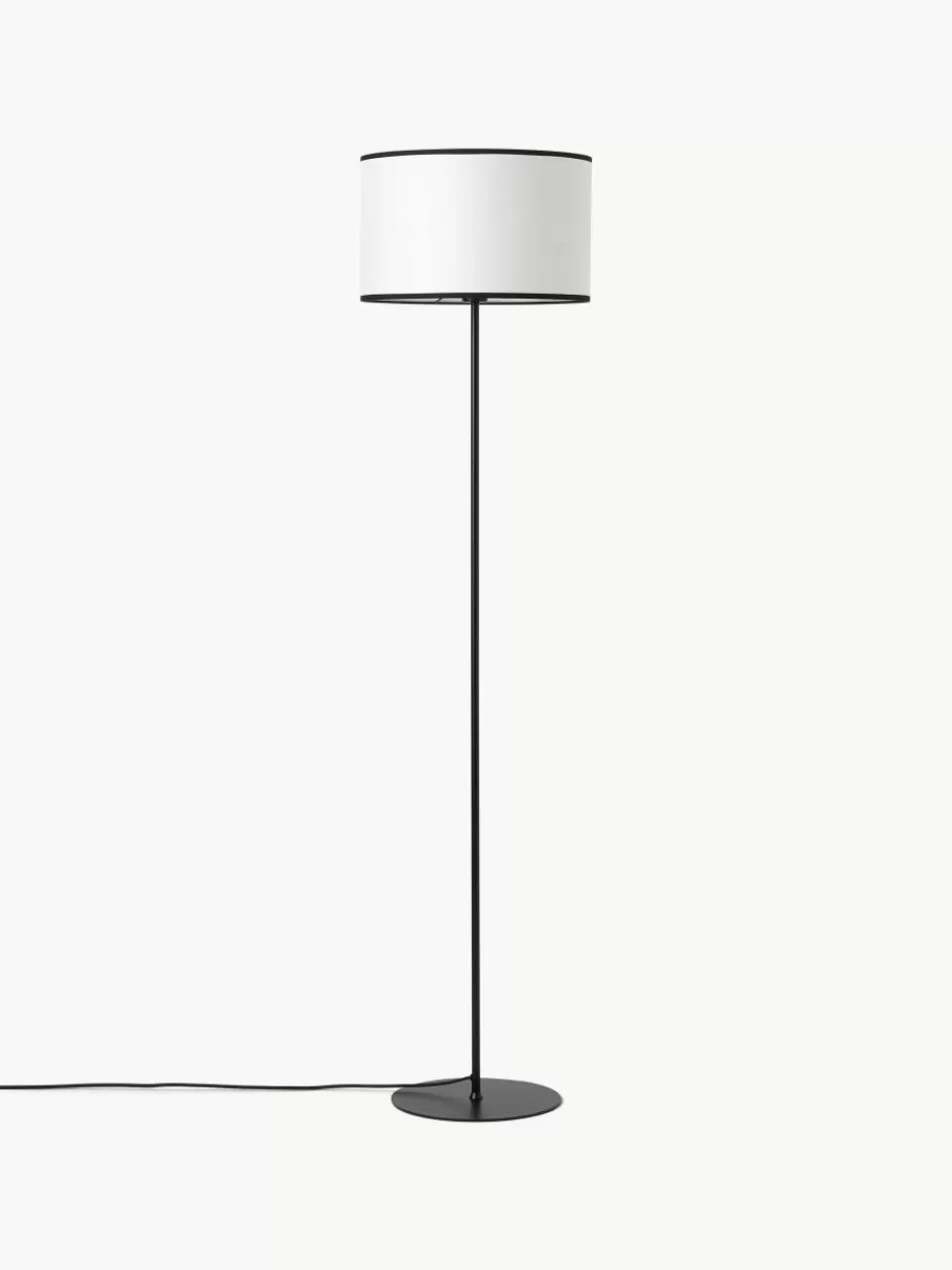 Westwing Collection Vloerlamp Claudette met linnen lampenkap | Staande Lampen